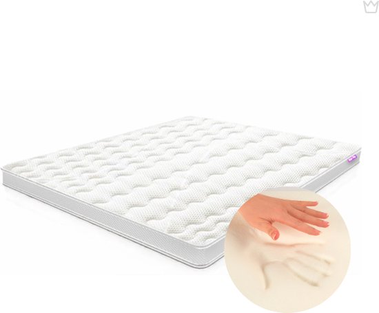 Stella Hotel XL topper van 12 cm traagschuim met witte hoes Stella Hotel XL topper van 12 cm traagschuim met witte hoes